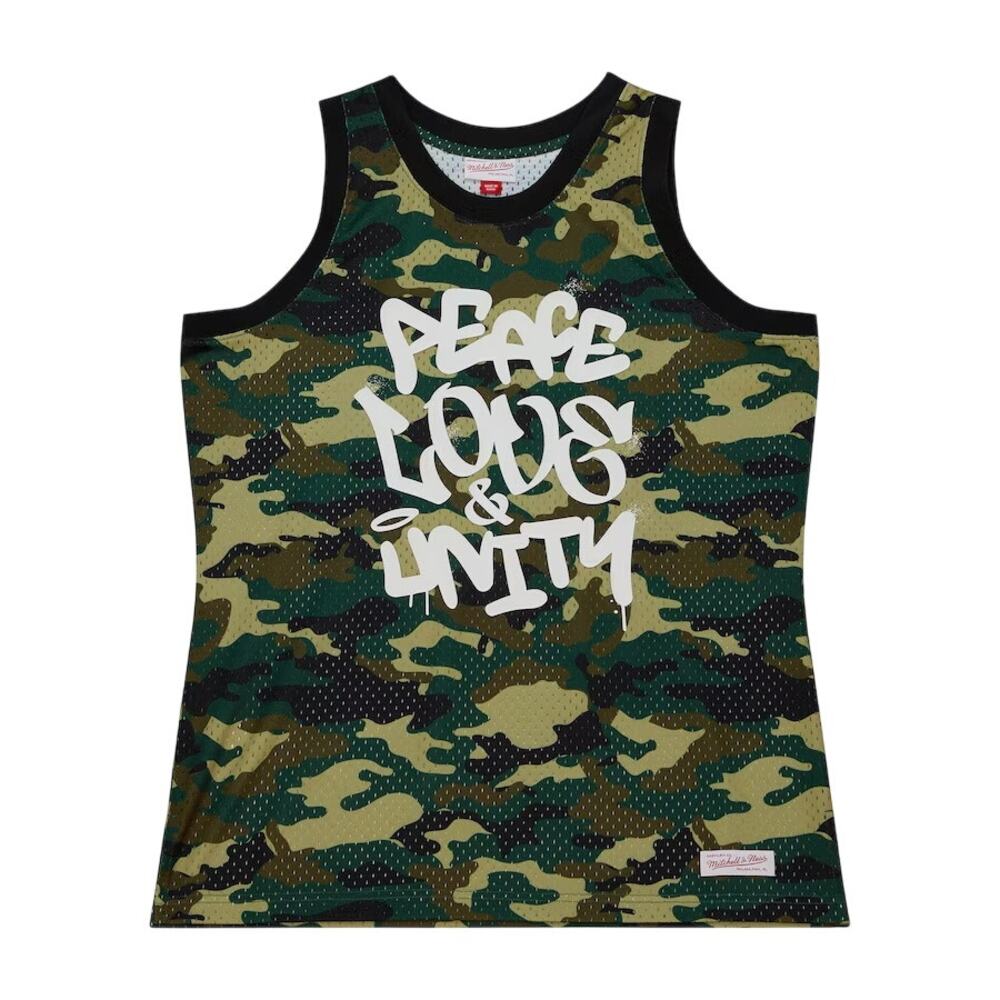 NWT! Mitchell & Ness Camo 50th Anniversary Hip-Hop Peace Fashion Jersey - 2XL